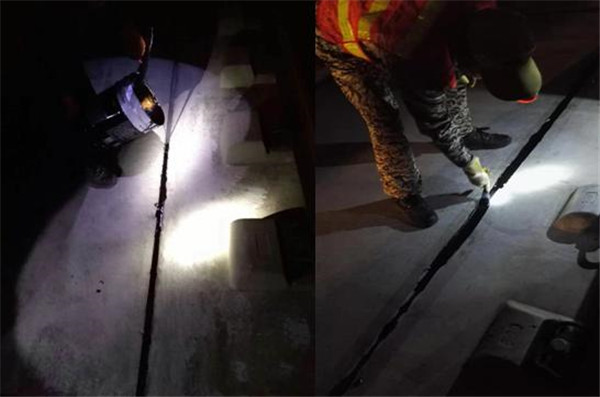 填充PTN材料嵌縫密封，抹平壓實(shí)